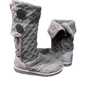 Ugg Boots Lattice Sweater Knit Big Kids Size 3 (women’s 5) Gray